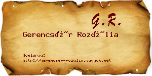 Gerencsér Rozália névjegykártya